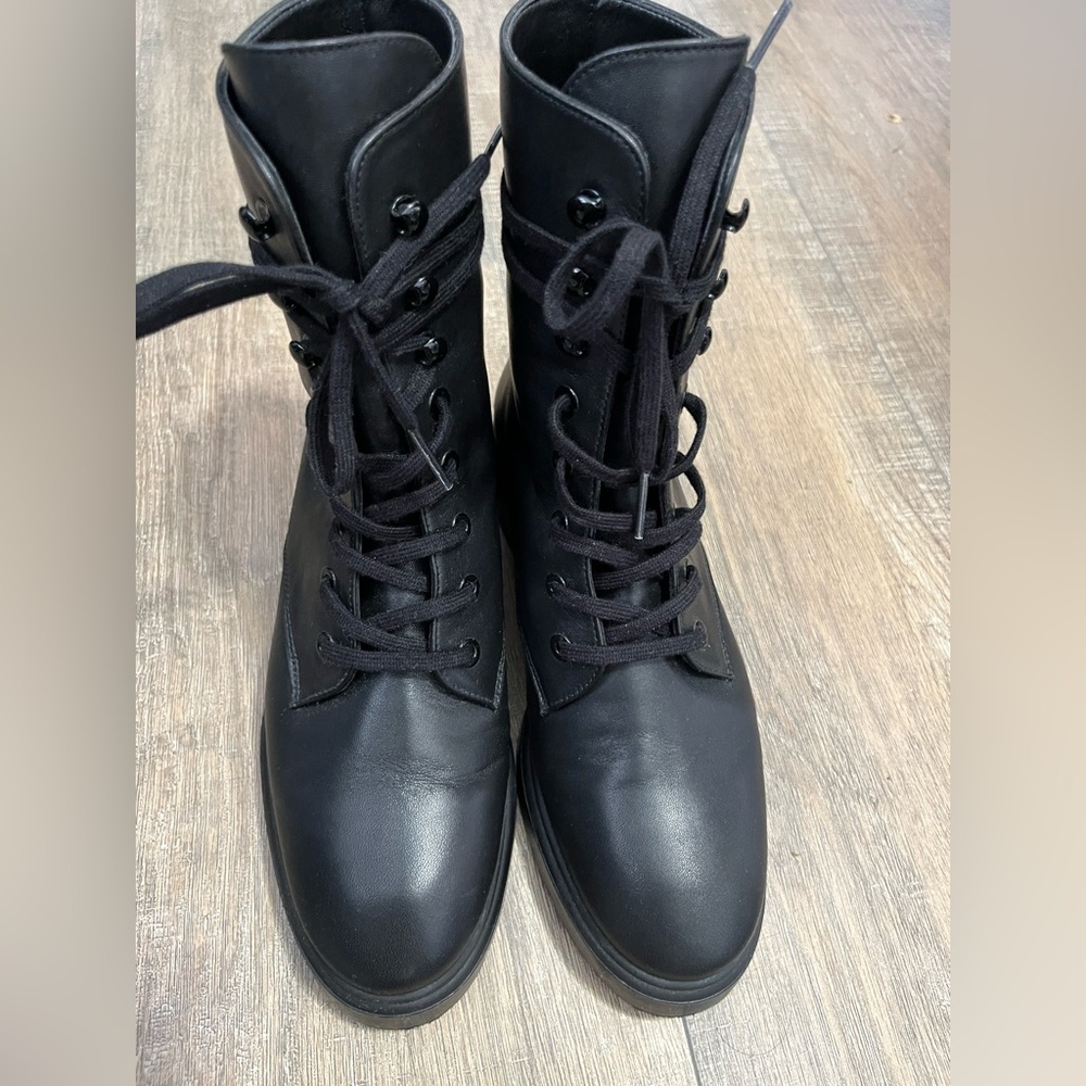 Stuart Weitzman Mckenzee Leather Combat Boots